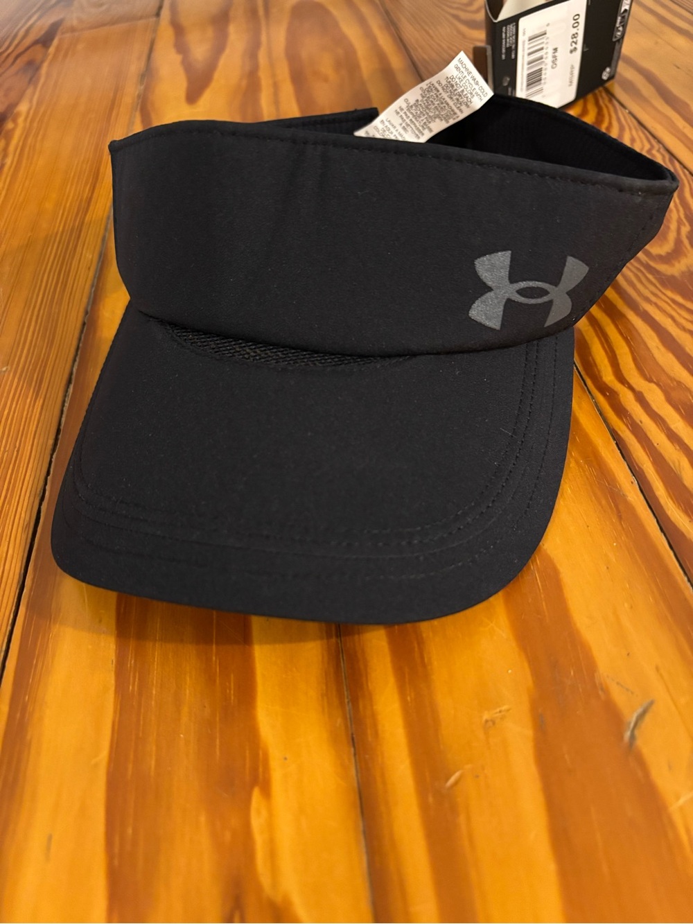 Under Armour Black Athletic Visor with Reflective Logo